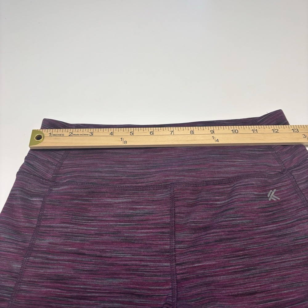 Kyodan Womens Space Dye Purple High Waisted Leggings Small Zip Pocket Activewear - Picture 5 of 8